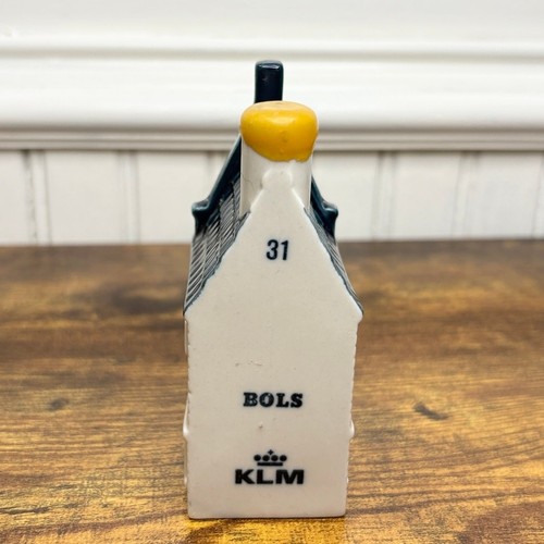 KLM Airlines Blue Delft BOLS House #31 Miniature Dutch Holland Souvenir EMPTY - Imagen 4 de 7