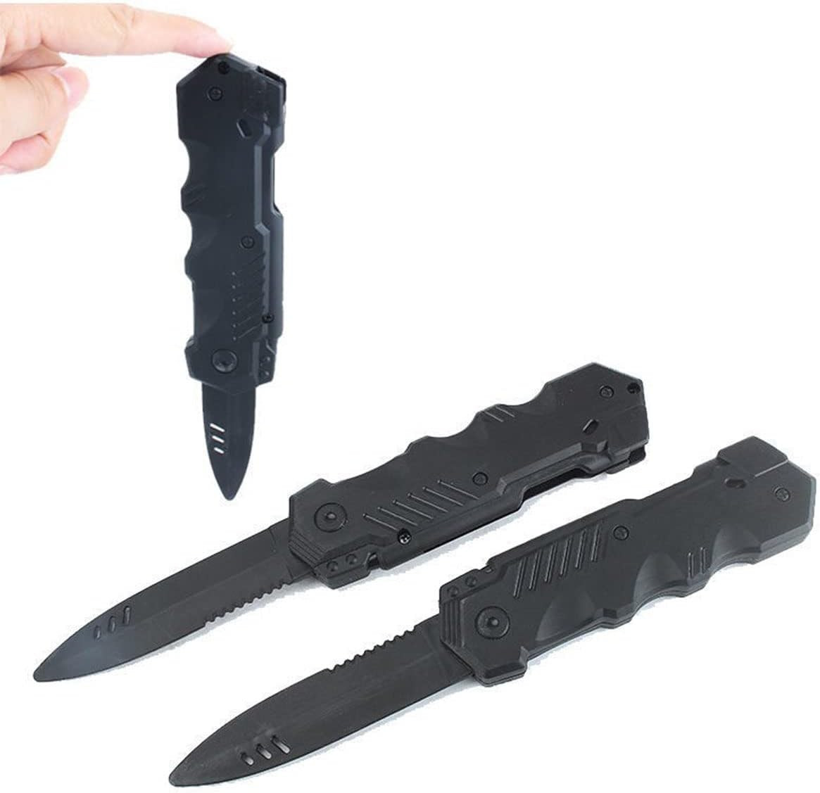 4pcs Retractable Fake Knife Slim Toy Weapon Plastic Prop Dagger Trick Blade for