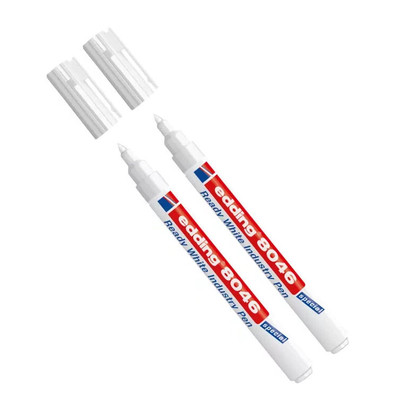 2 x edding 8046 Ready weiß Industrie permanent marker 1-3mm weiß Rundspitze