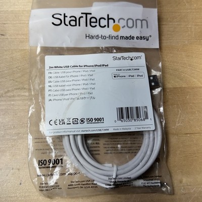 USBLT2MW Startech 6ft USB to Lightning Cable Long iPhone / iPad / iPod Charger