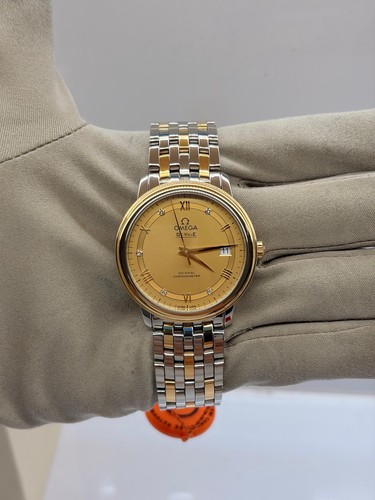 OMEGA De Ville Co-Axial Chronometer Two-Tone Gold Dial Men's Watch