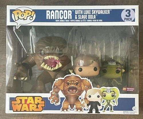 Funko POP! - Star Wars - Rancor w/ Luke Skywalker & Slave Oola 3 Pack - NRFB