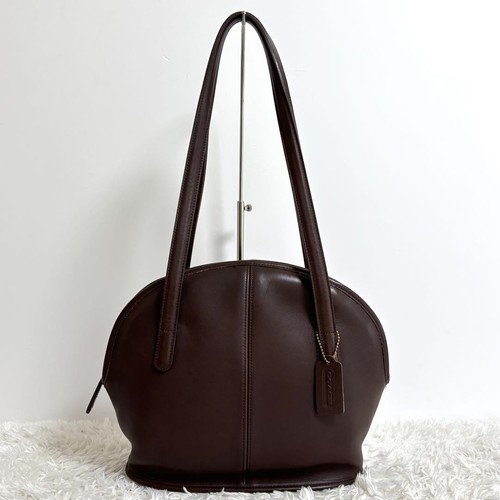 Vintage Coach 9089 Tote Bag Shoulder Bag Leather Dark Brown 0088315K Authentic