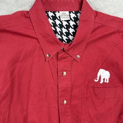 Alabama Crimson Tide Button Down Shirt Mens 2XL Football Fandom NCAA Collegiate