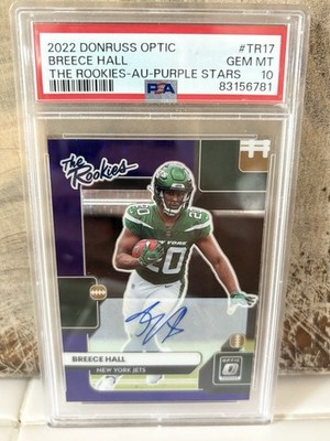 PSA 10 2022 Panini Donruss Optic Breece Hall TR-17 Purple Stars Auto /25
