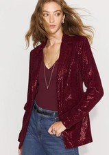 NWT WHBM One-Button Sequin Blazer