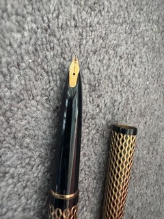 Vintage Black & Gold Lady Sheaffer 904 Fountain Pen 14k 585 Nib w/ Original Box