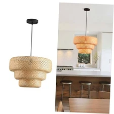 18.12 Inch Bamboo Pendant Light 3-Tier Hand Woven 18 inch-3 Layer Bamboo 3-Tier