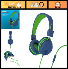 Kids Wired Headphones On-Ear, Volume Limiter, Adjustable, Noise Isolation, Mic -