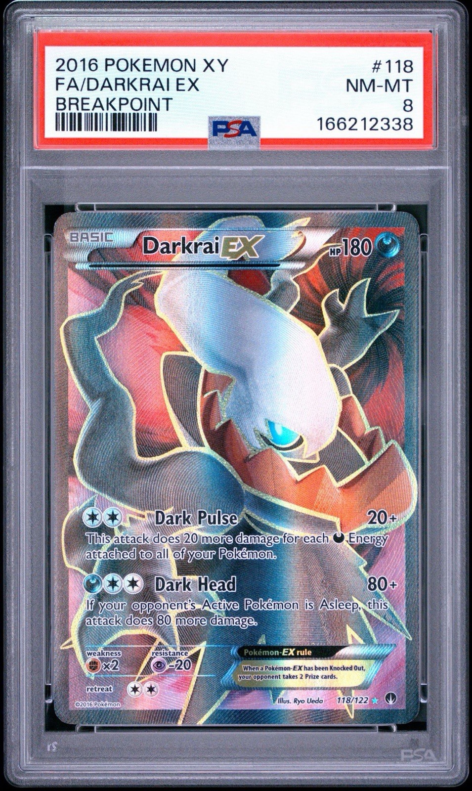 PSA 8 Breakpoint Darkrai EX 118/122 Pokemon