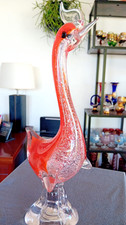 XL Große schwere Glas Statue -Vogel- MURANO-...