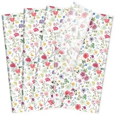 60 Sheets Mother's Day Wildflower Tissue Paper, 20 x 14'' Vintage Flraol A