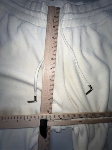 Tail sweatpants women’s size 2 small Ivory plush Elastic waist drawstring - Picture 6 of 13