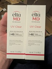 2 PACK UV Clear NON TINTED SPF 46 FACIAL SUNSCREEN 1.7 OZ 2029 EXP NEW IN BOX