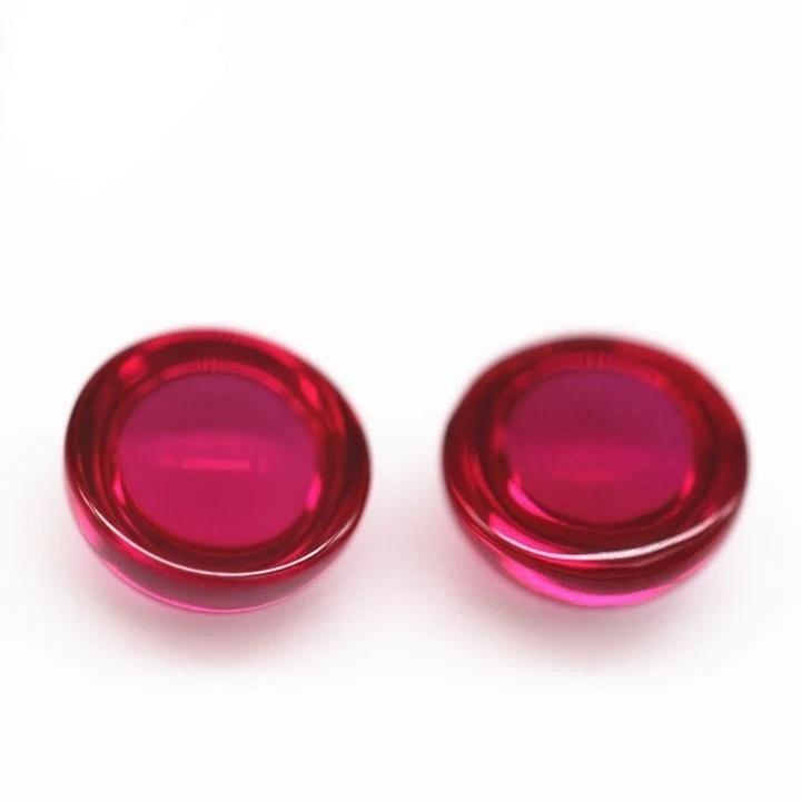 Round Flat Back AAA Synthetic Ruby Lab Created Loose Gemstone Assorted Jewelry - Image 2 of 4