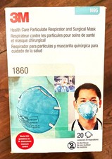 3M 1860 N95 ADULT SIZE Particulate Respirator Mask - Pack of 4 Individual MASK