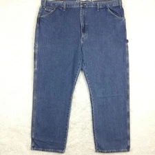 Dickies Mens Jeans Carpenter Blue Denim Medium Wash Relaxed Fit 46x32 New
