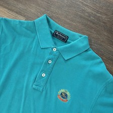 VTG Burberry Teal Blue Men  s Polo Shirt Sz Small USA Made Preppy Classic FAIR