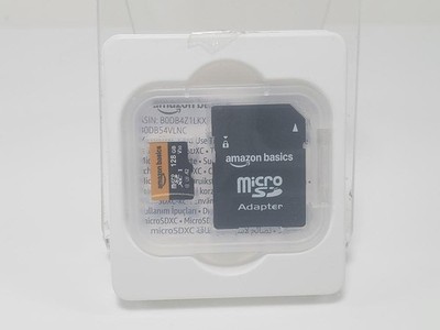 Amazon Basics 128GB microSDXC Card - 200MB/s UHS-I w/ Adapter Full HD