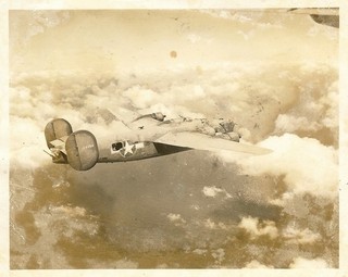 Org. Photo: Aerial View 376th Bomb Group B 24 Bomber (#41 24254; Shot Down 1943)