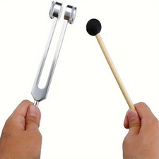 128Hz Healing Tuning Fork with Silicone Hammer Sound Therapy Musical Instrument