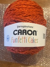 Caron Funfetti Cakes -- Ruby Orange -- Lightly Unwound -- Complete