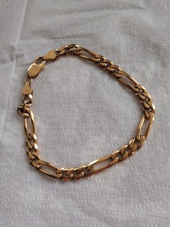 Gold Bracelet 9 caret Figaro Link Vintage Bracelet