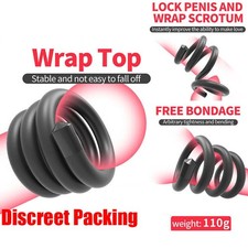 Male-Scrotum-Testicle-Squeeze-Rings-Cage-Penis-Stretcher-CBT-Enhancer-Delay-Ball