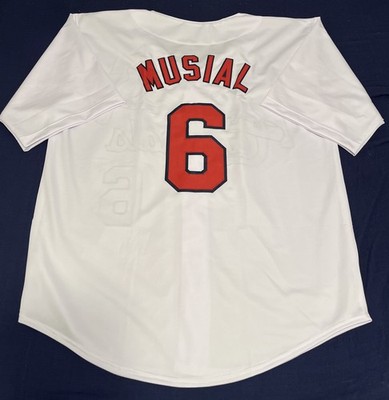 Stan Musial Custom White St. Louis Cardinals Jersey Mens Size 2XL
