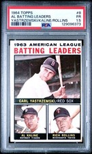 1964 Topps 8 Carl Yastrzemski Al Kaline Rich Rollins AL  Batting Leaders PSA 1.5
