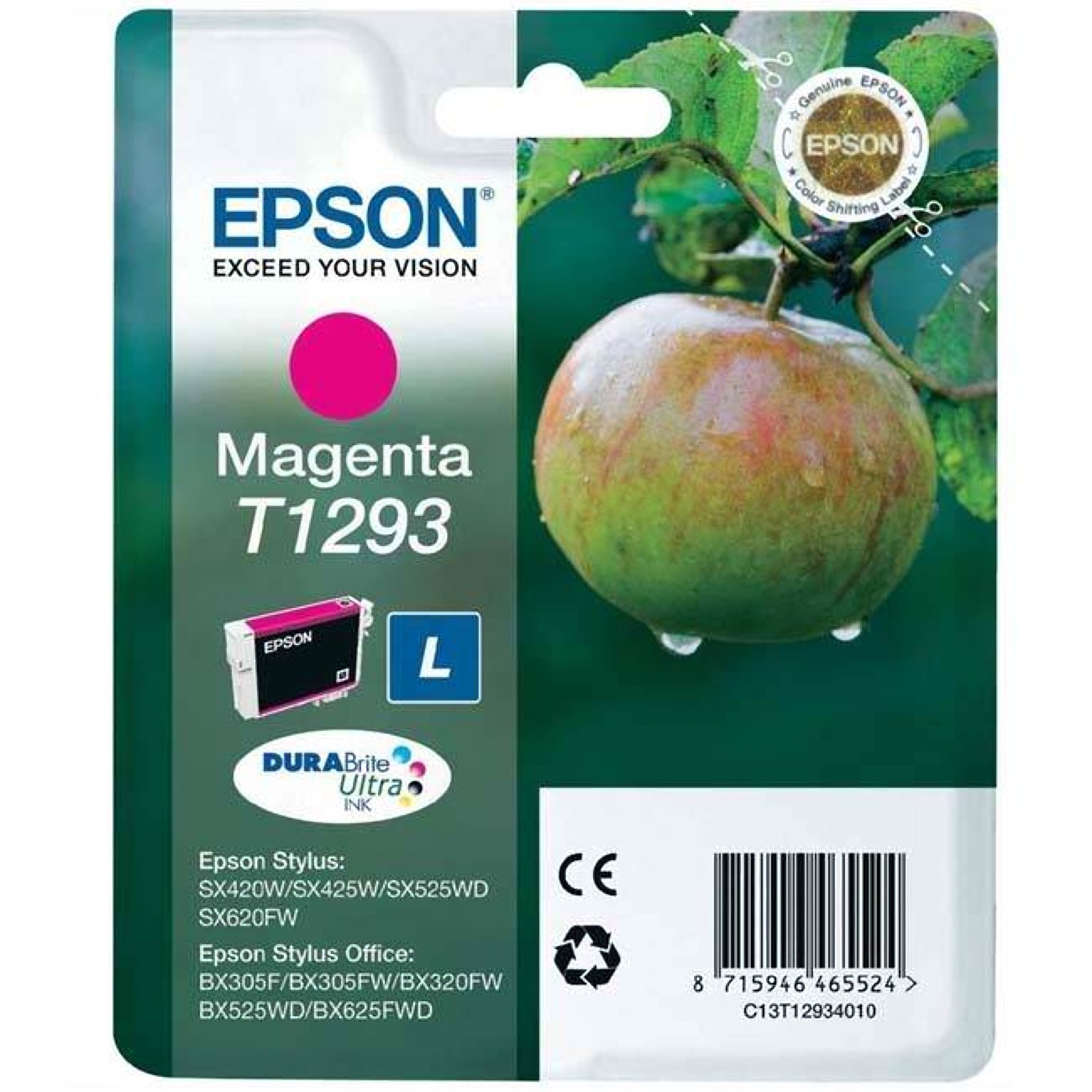 Epson Apple Singlepack Magenta T1293 Durabrite Ultra Ink. Colour Ink Type: Pigme - Image 3