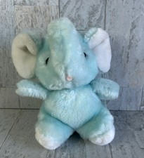Vintage Eden Shake Me Toy's Plush Blue Elephant Stuffed w/Tag