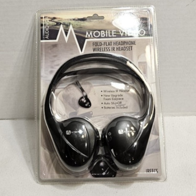 Audiovox Headphones Mobile Video Wireless IR Headset Fold Flat Auto Shut-Off NEW