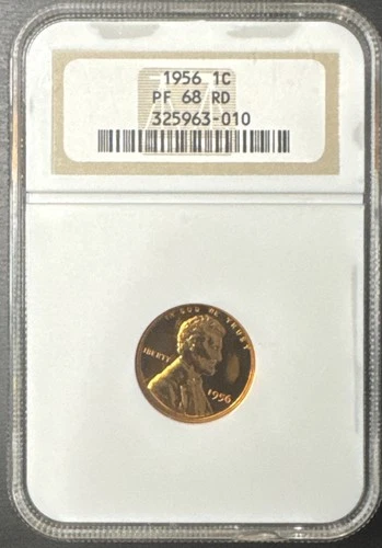 1956 Lincoln Wheat Cent Penny NGC PF68 RD PROOF