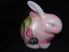 FENTON HAND PAINTED BUNNY " 95th Anniversary Bunny Figurine " SIGNED BY ARTIST