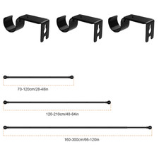 Extendable Curtain Poles with End Finials + Fittings Set 28mm Heavy Duty Rods UK