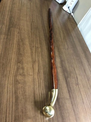 Brazos Brown Handcrafted Exotic Wooden And Brass Walking Cane Stick knob Handle