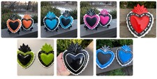 Ceramic Handmade Sacred Heart Valentines Day gift present wall art hanging color