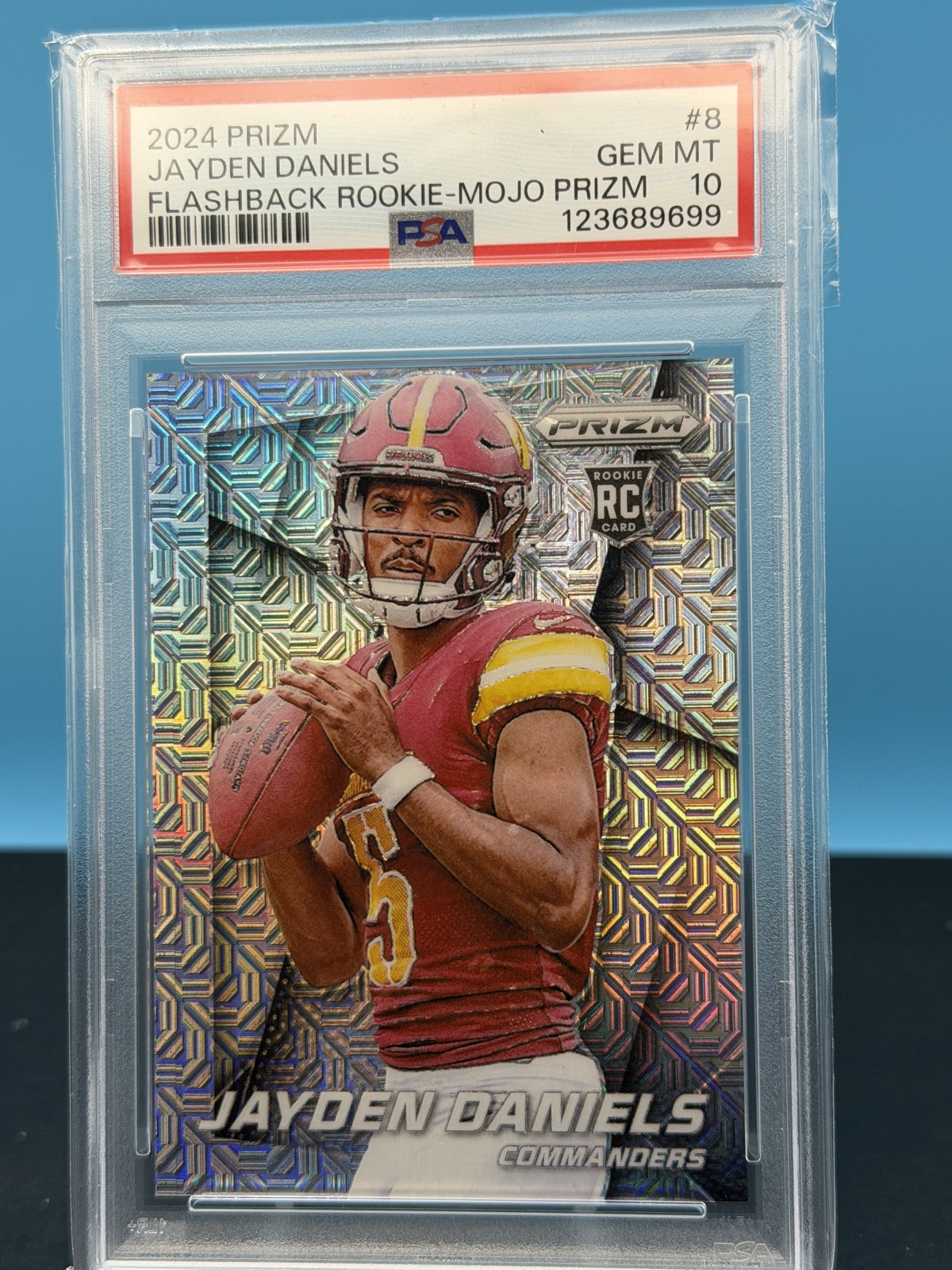 Jayden Daniels Panini Prizm Prizm Flashback Rookie #8 Mojo Prizm