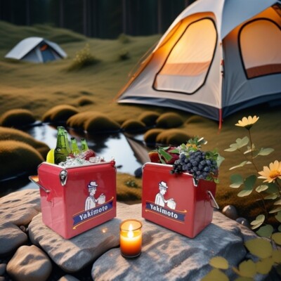 Metal Camping Water Cooler Yakimoto Reto 13L Ice Chest Keep Cold About 72 Hours