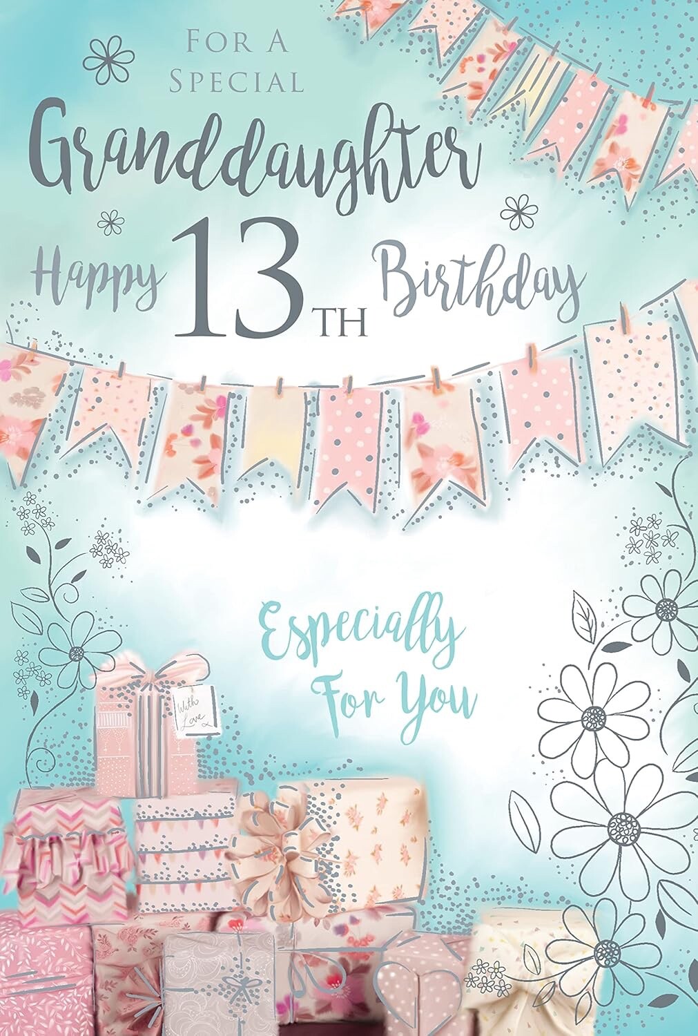 Granddaughter 13th Birthday Especially For You Presents & Buntings Birthday Card
