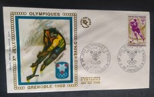 ENVELOPPE PREMIER JOUR TIMBRE JEUX OLYMPIQUES GRENOBLE FDC 1968 N°1544