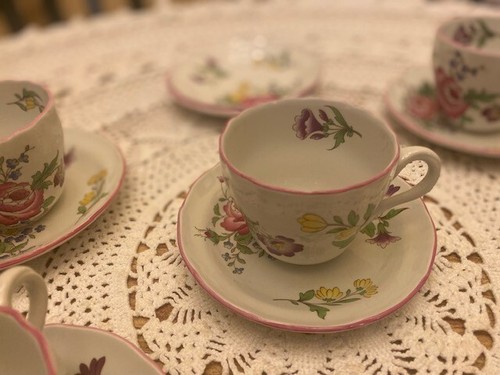 Spode MARLBOROUGH SPRAYS 2/6770N Coffee or Tea Cup & Saucer Set, 6 Available - Picture 5 of 12