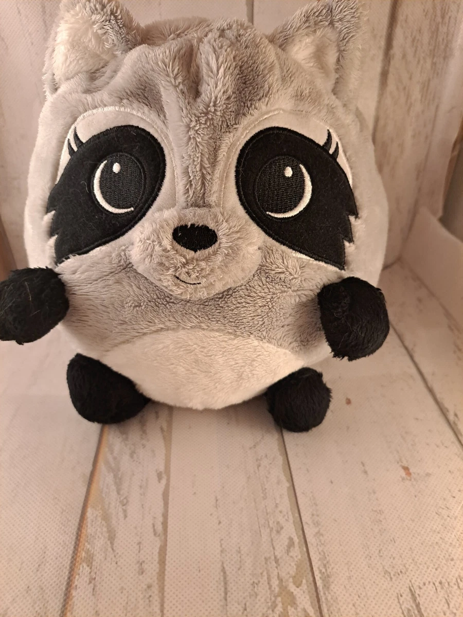 Justice Squishable Raccoon Plush Gray Black White Stuffed Animal