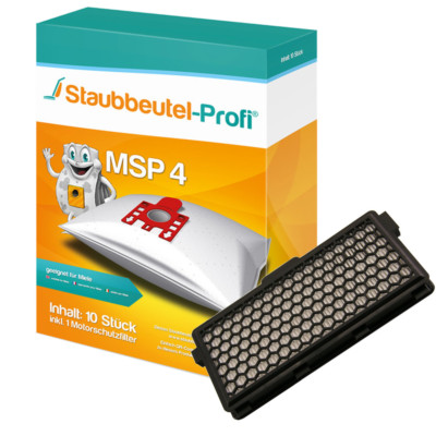 10 Staubsaugerbeutel MSP4 1 Hepafilter  geeignet für Miele S 8340 EcoLine Premiu
