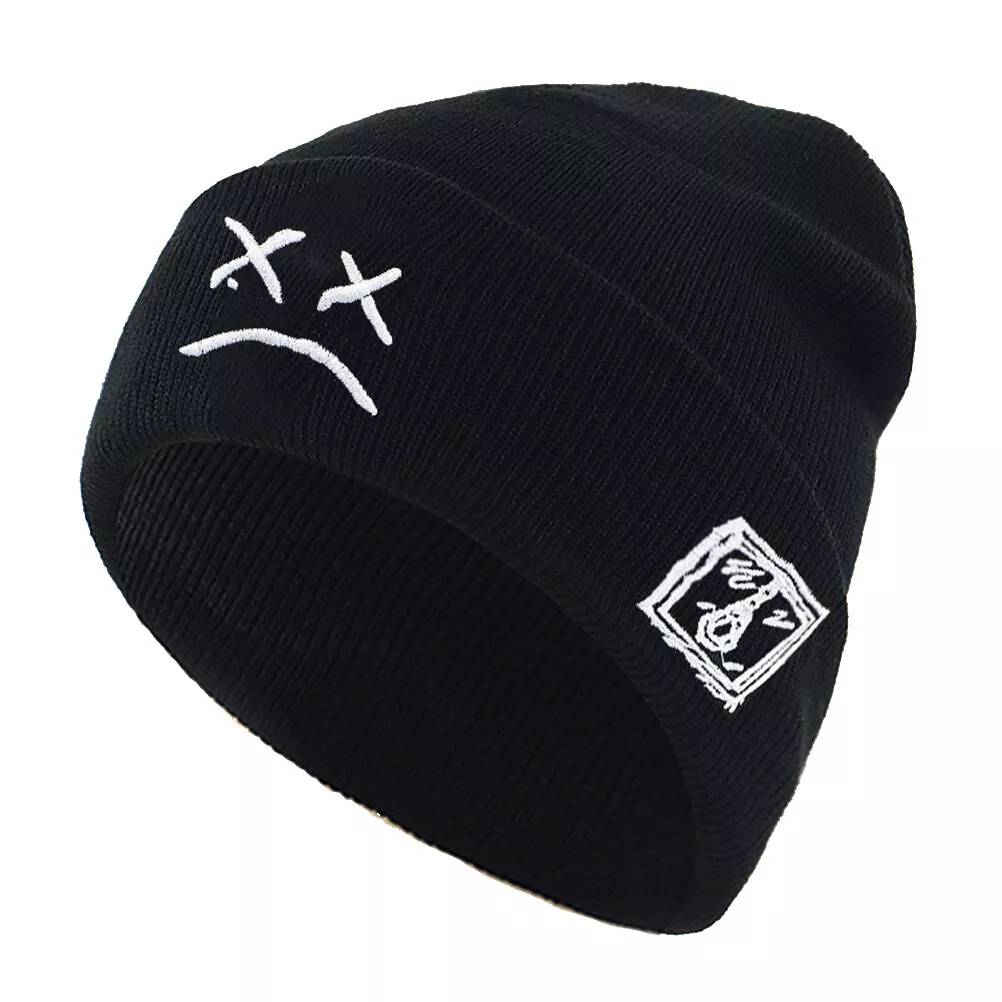 Winter Mens Lil Peep Beanie Embroidery xxxtentacion Knitted Hat Skullies  Ski Cap