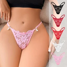 5 Pack Lot Sexy Women Pearl Lace Panties Brief G string Thong Underwear Lingerie