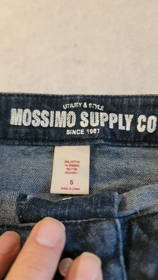 Pantalones Cortos de Denim Mossimo Mujer Junior Azul Talla 5 3 Botones Puños 30x2 Foto 2 de 4