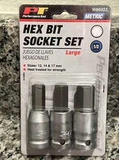 Performance Tool W86023 Hex Bit Socket Set, Large, 3-Piece