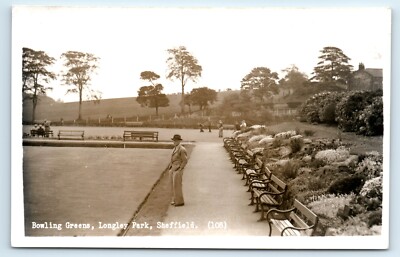 POSTKARTE SHEFFIELD - LONGLEY PARK BOWLING GRÜN 108 - F A KENYON